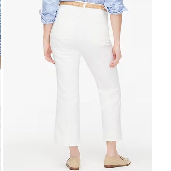 J. Crew Factory CG432 white Curvy mid-rise flare crop jean in signature NWT - Picture 3 of 10